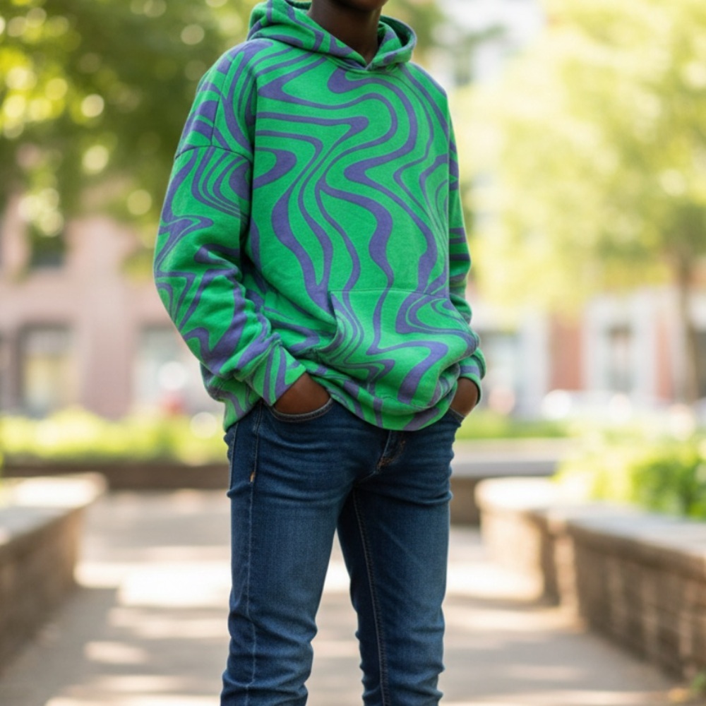 Zara Green and Purple Swirl Hoodie s